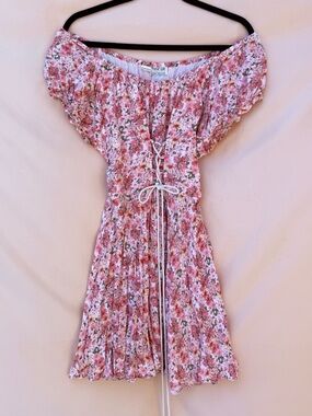 Tree of Life Floral Milkmaid Cottagecore Corset Off the Shoulder Mini Dress